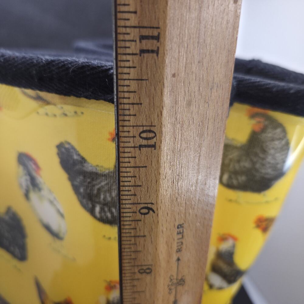 KPRM Yellow Chicken Hens Rain Gardening Boots Size 8 Mid Calf Waterproof - Picture 6 of 9